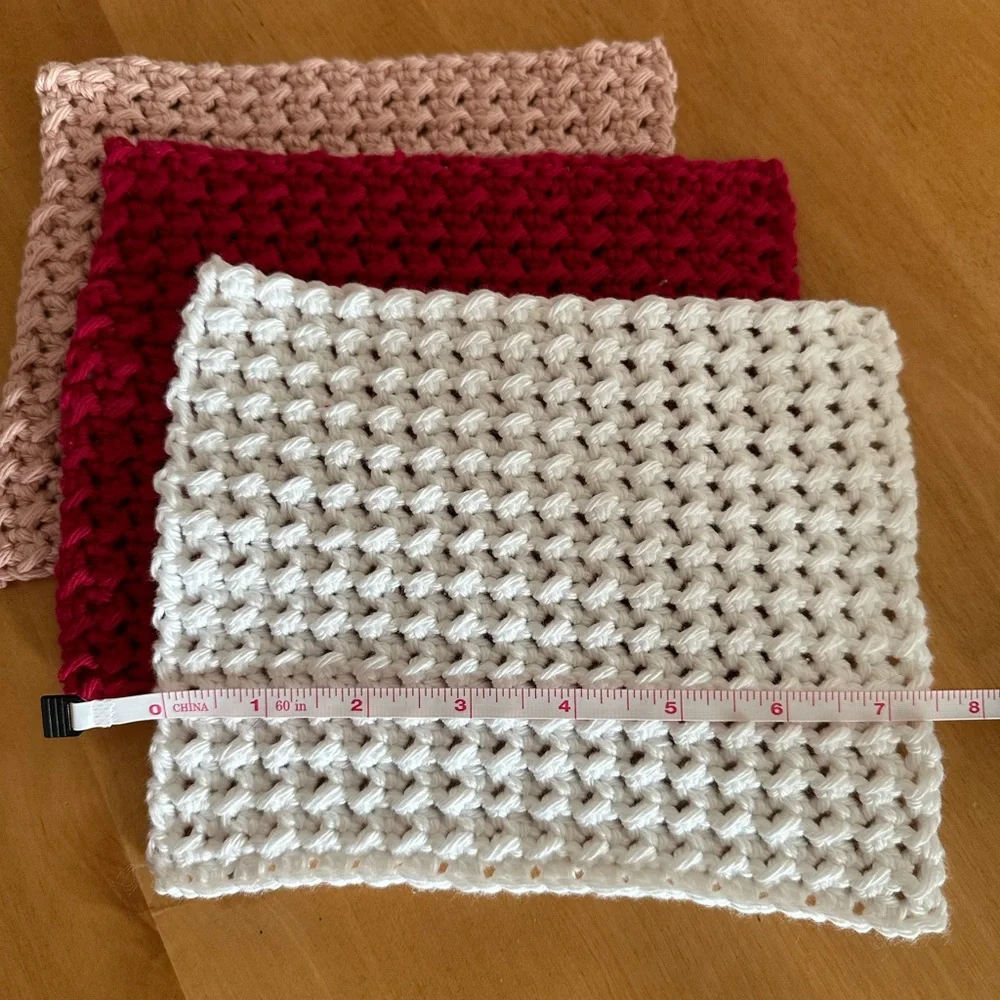 Handmade 100% Cotton Dish Wash Spa Red Pink White Cloths
